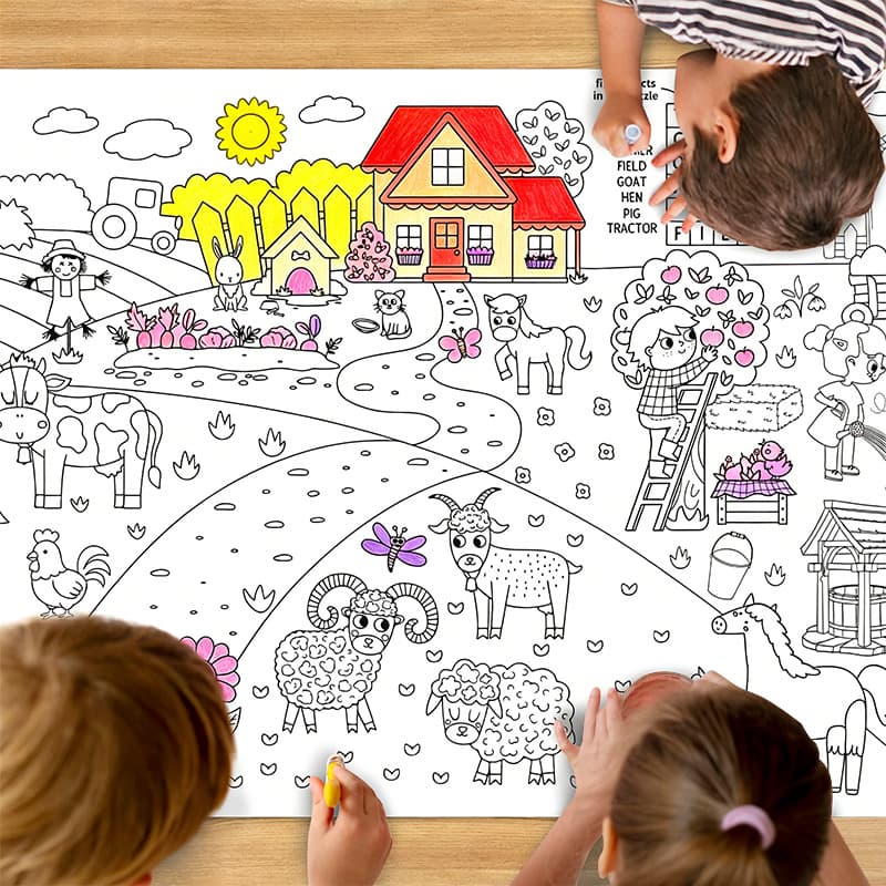 Party tablecloth graffiti decoration 78*183 farm series poster cross-border special for painting creative coloring paper