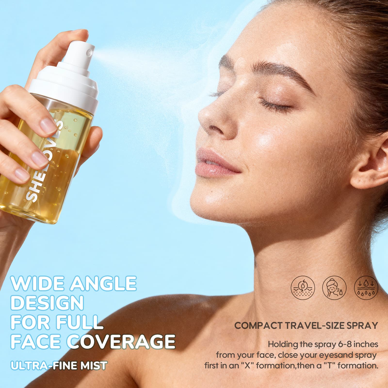 Cross-border exclusive sheloves makeup setting spray, long-lasting no-smudge makeup primer gel setting spray water
