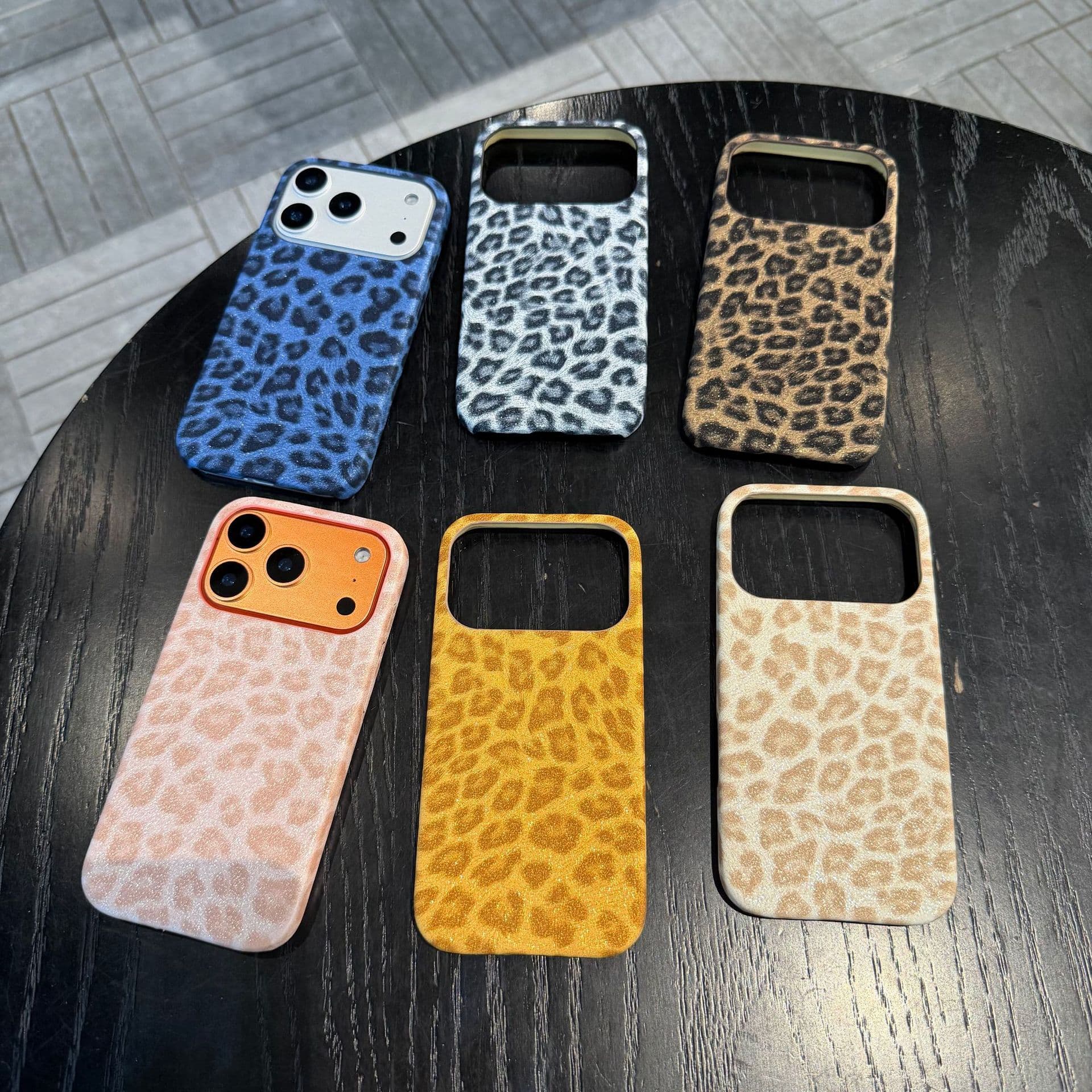 New Leopard Print Glitter Compatible with iPhone 17 Pro Max Case, iPhone 16 3-Pack 15 Ultra-Thin 14 Japanese Korean 13
