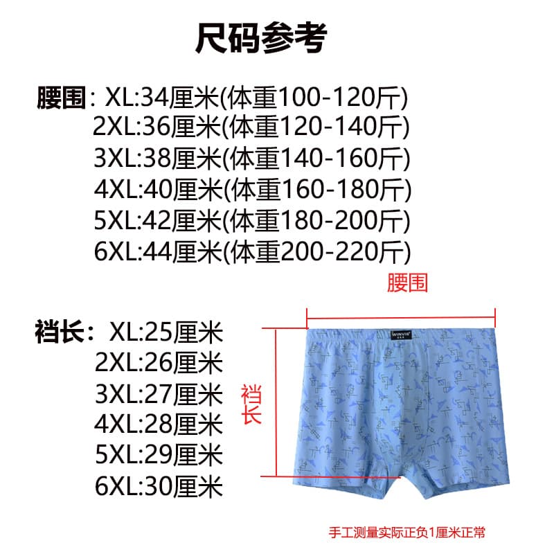 Men's Cotton Printed Boxer Shorts, Pure Cotton Breathable Loose Four-Corner Pants, Loose Plus Size Big Man Shorts Wholesale