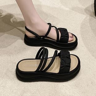 Women's Outdoor Slide Sandals Summer 2026 New Fashion Chunky One-Strap Outdoor Non-Slip Soft Sole Casual Beach Slides