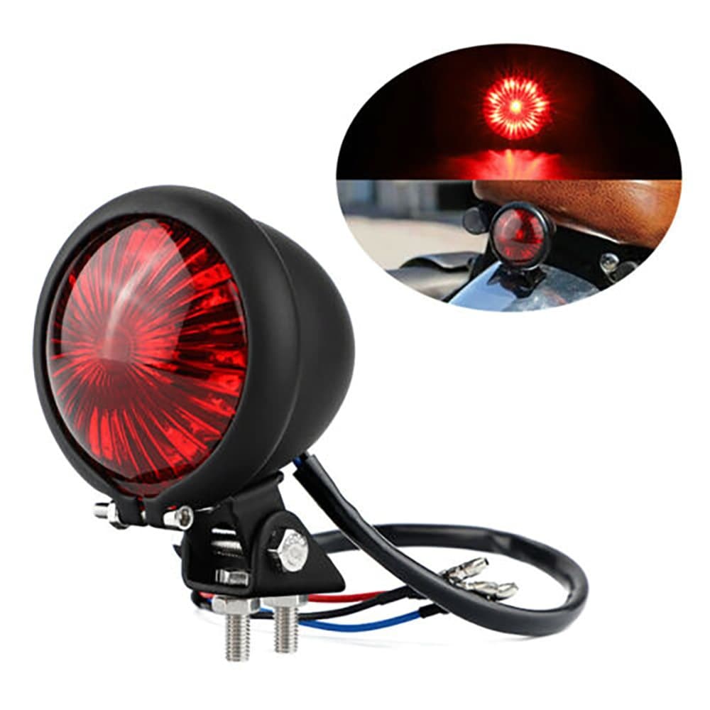 Motorcycle Parts Retro Modified LED Tail Light Cruiser Chopper Metal Brake Light Running Light Round Small Tail Light