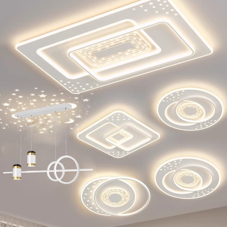 Free Shipping Living Room Light Modern Minimalist Atmosphere Full Spectrum Ceiling Light Bedroom Pendant Light Zhongshan Lighting Whole House Set