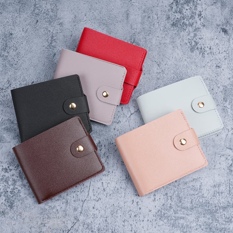 Wallet women's short multi-functional simple thin buckle folding wallet men's mini compact coin purse wallet wallet wallet