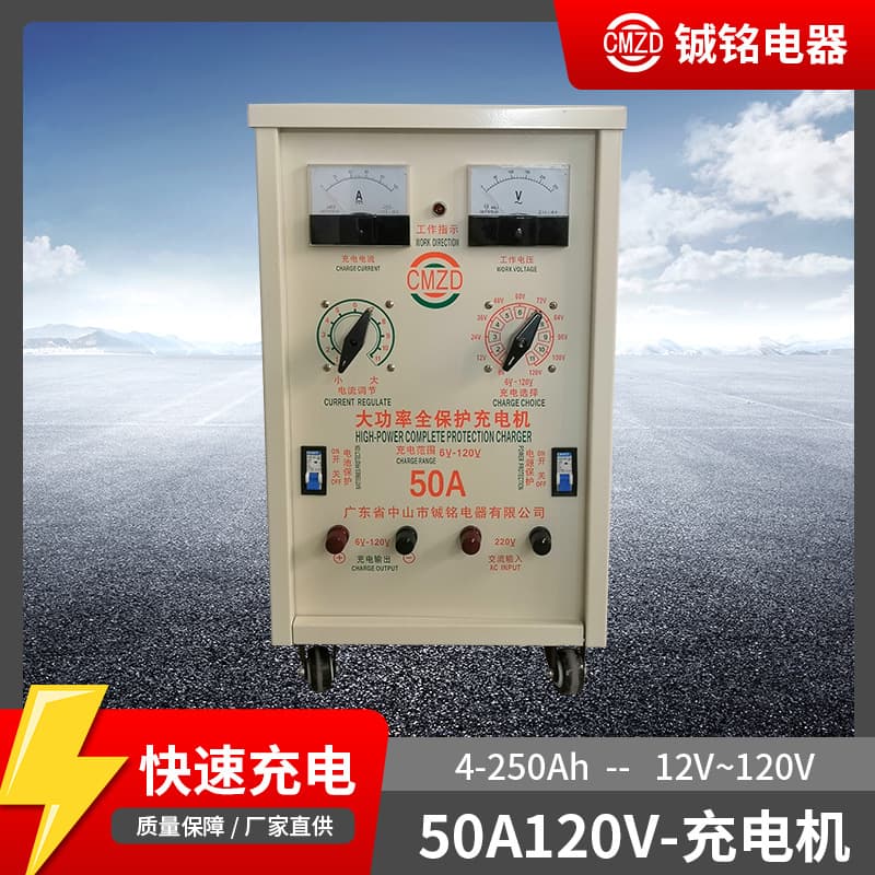 Factory 50A 120V Cabinet-Type Universal High-Power Battery Charger, Fast Charging for 4-250Ah, High Power