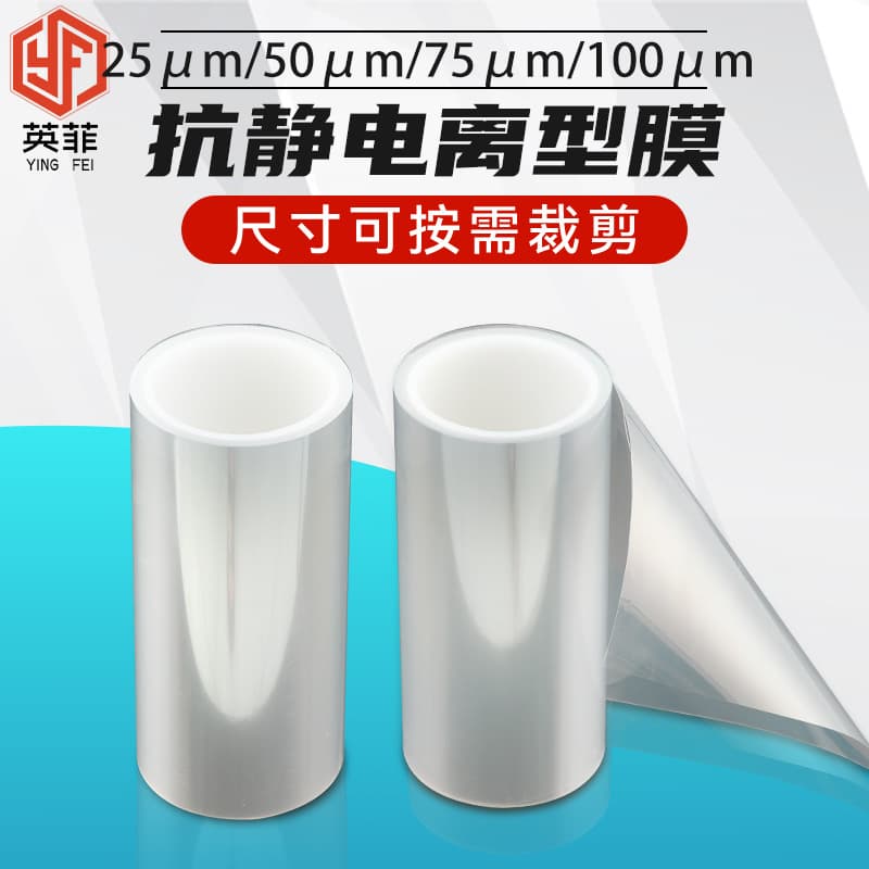 Custom Anti-Static Slit Release Film, High-Temperature Transparent PET Release Film for Electrode Sheets, Roll Material