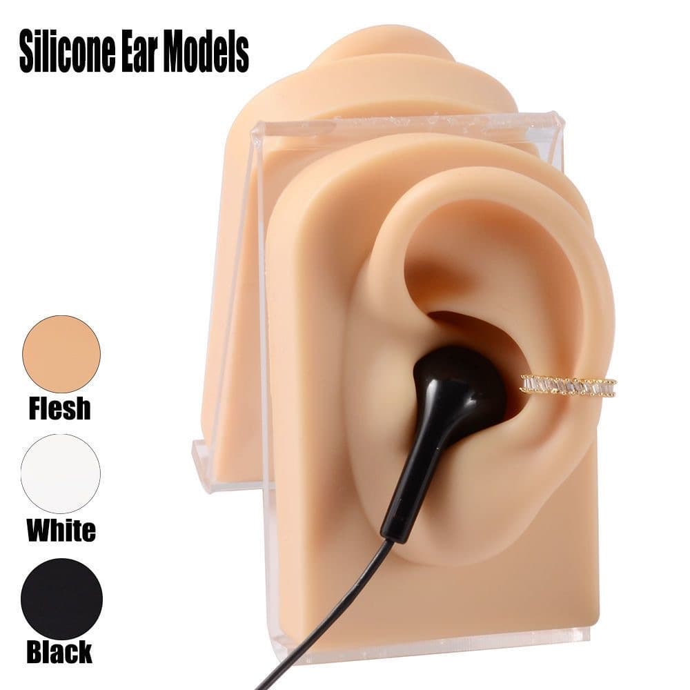 Cross-border simulated ear model soft silicone human ear model ear jewelry ear piercing display practice tool