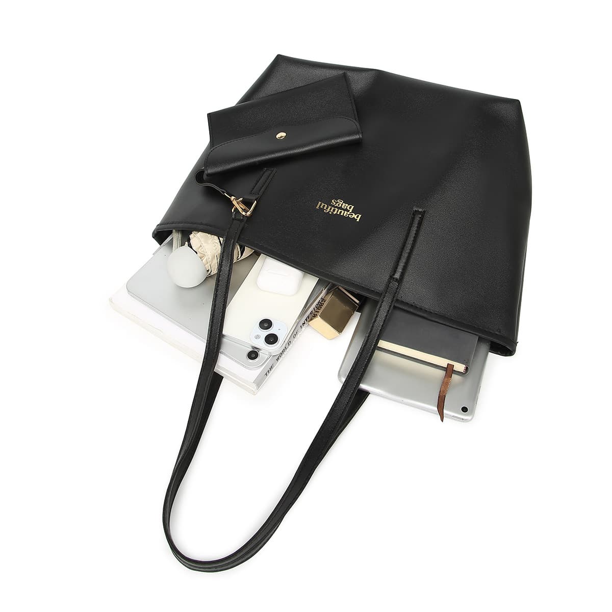 New Fall/Winter Large Bag 2025 Hot-Selling Large Bag European and American Fashion Plain Weave Handbag Large Bag Shoulder Crossbody Women's Bag