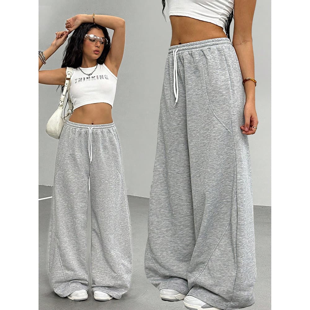 Cross-border independent station Amazon AliExpress foreign trade trendy brand casual pants women's loose wide-leg drape versatile long pants
