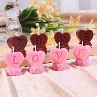 Valentine's Day LOVE Couple Scented Candle Gift Box Qixi Festival Gift Holiday Room Decoration Ambiance Photo Prop