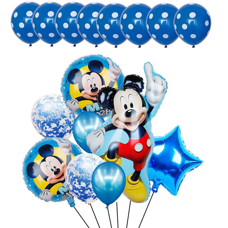 Cross-border Cartoon Standing Mickey and Minnie Latex Balloon Set Mickey Mouse Children's Birthday Theme Party Balloons