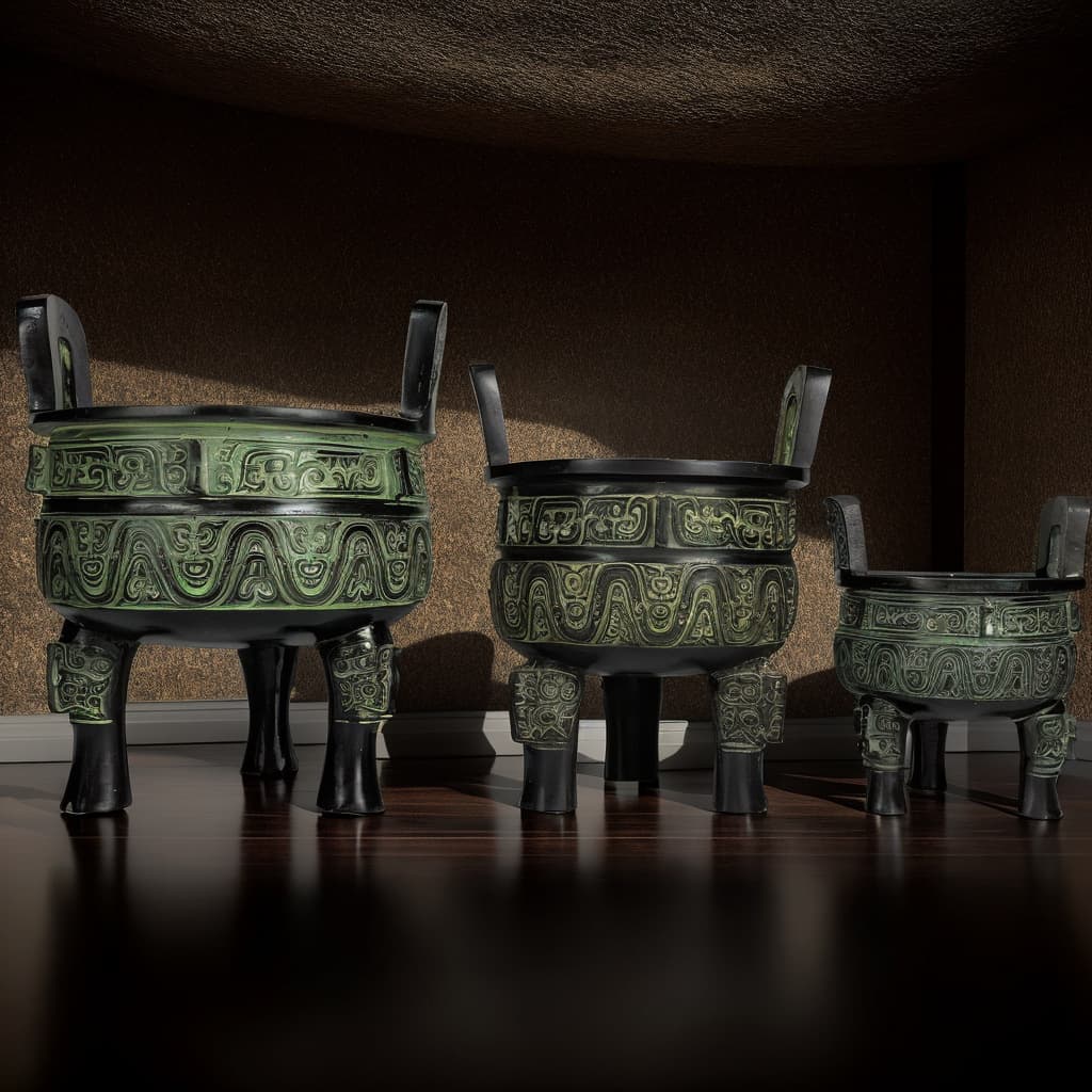 Factory Direct Round Tripod Ding Antique Bronze Office Decoration Simuwu Ding Luoyang Ding Business Gift