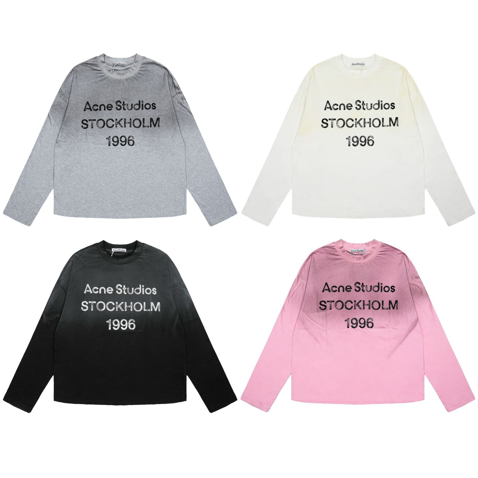 26SS AC1996 Classic Distressed Commemorative Relaxed Fit Long-Sleeve Lightweight Sun Protection Base T-Shirt for Couples