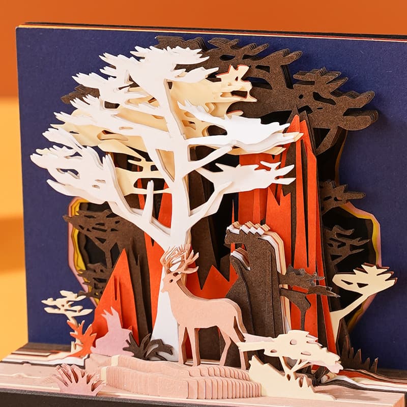 Factory Custom Paper Carving Notepad Creative Chinese Style 3D Tear-off Sticky Notes Exquisite Cultural Gift Souvenir