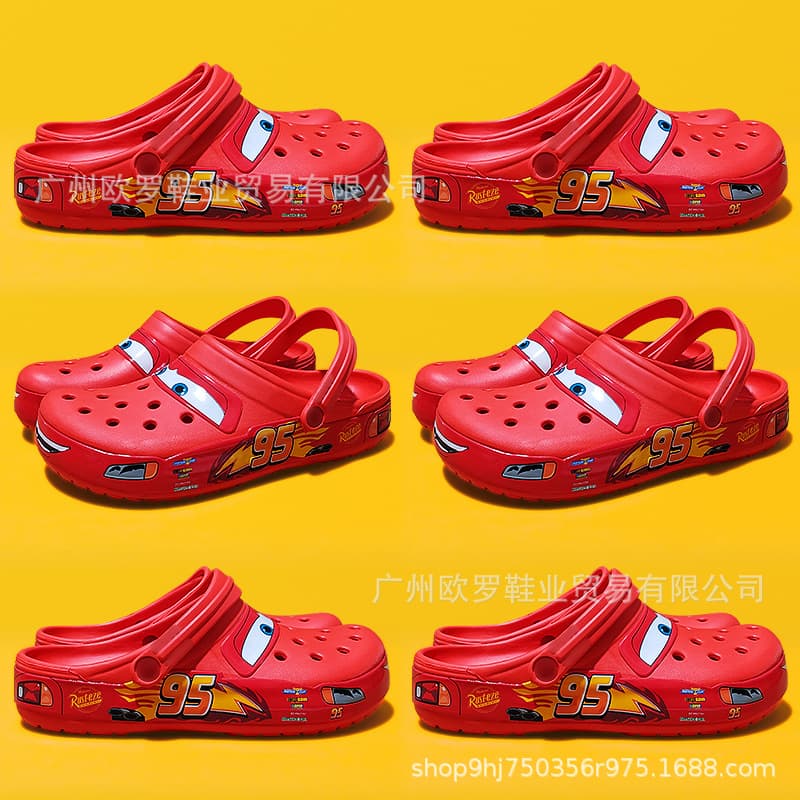 Cross McQueen Car Hole Shoes Men's Baotou Slippers Kaloban 95 Locomotive Wear Non-Slip Beach Shoes Wholesale