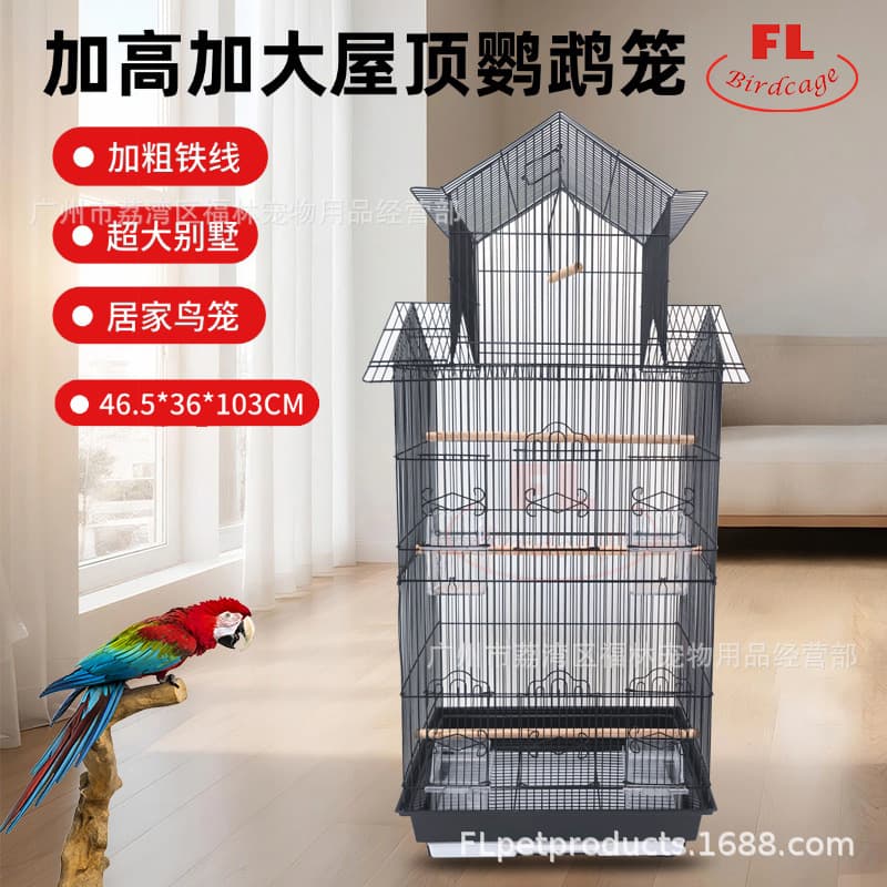 Large Bird Cage Parrot Cage Extra Large Villa Myna Cockatiel Lovebird Budgie Breeding Cage Birdcage