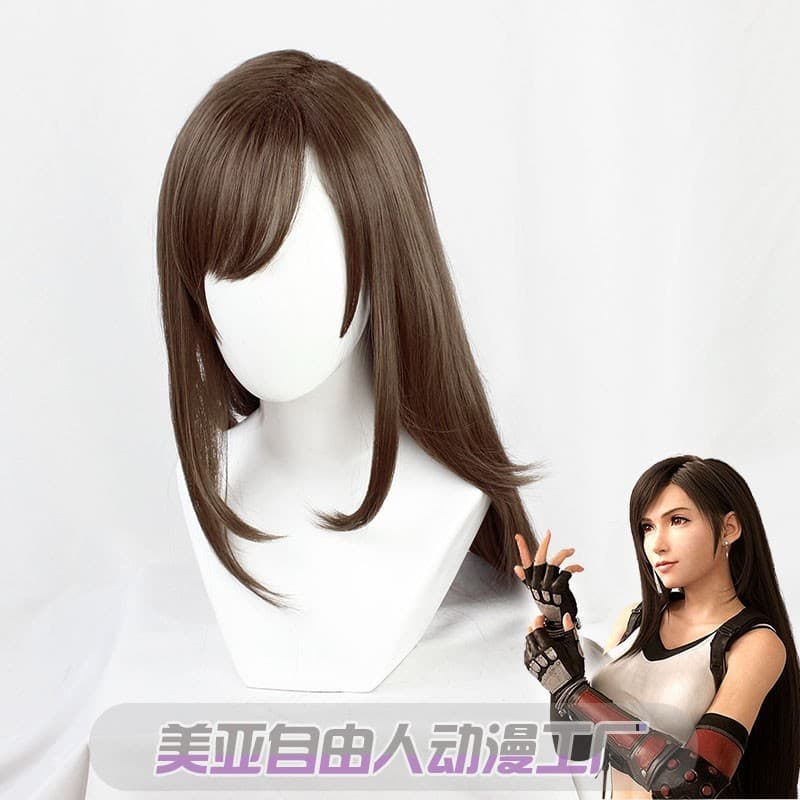 [Free Man] Final Fantasy 7 tifa/Tifa cos wig Lockhart FF7 remake natural color