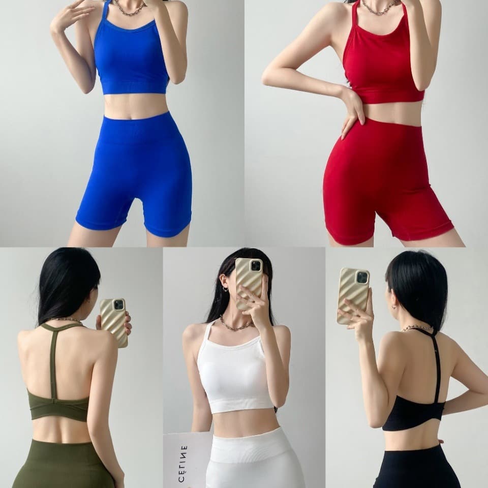 8821# Seamless Yoga Top with Open Back Design, Fashionable Short Crop Vest for Layering, Fitness and Sports Wear