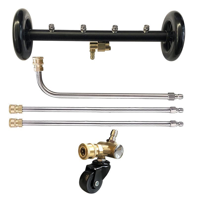 Cross-border high-pressure car chassis and road surface cleaner, 16-inch dual-function chassis spray nozzle water broom 4000PSI.