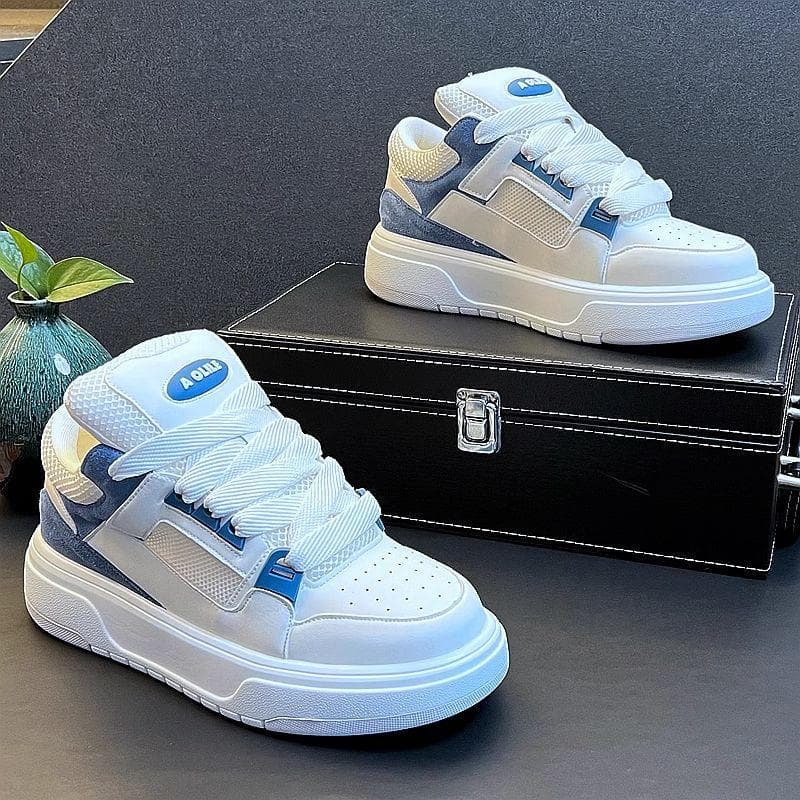 Large size breathable trendy brand white casual shoes, export factory high-quality men's shoes, summer white sneakers for cross-border direct supply