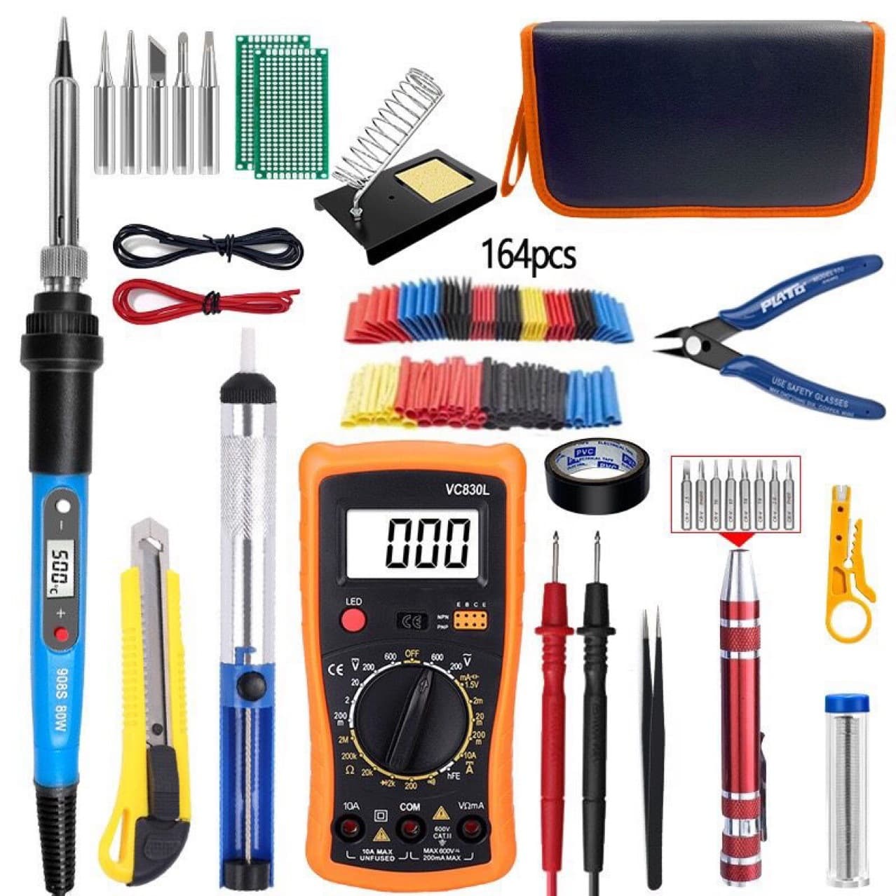 Cross-border adjustable temperature soldering iron soldering tool set 60W soldering iron tool kit soldering multimeter kit
