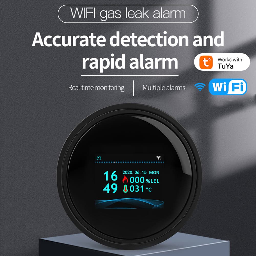 New Cross-Border Hot Supply Tuya Smart Home WiFi Natural Gas Detector Combustible Toxic Gas Alarm