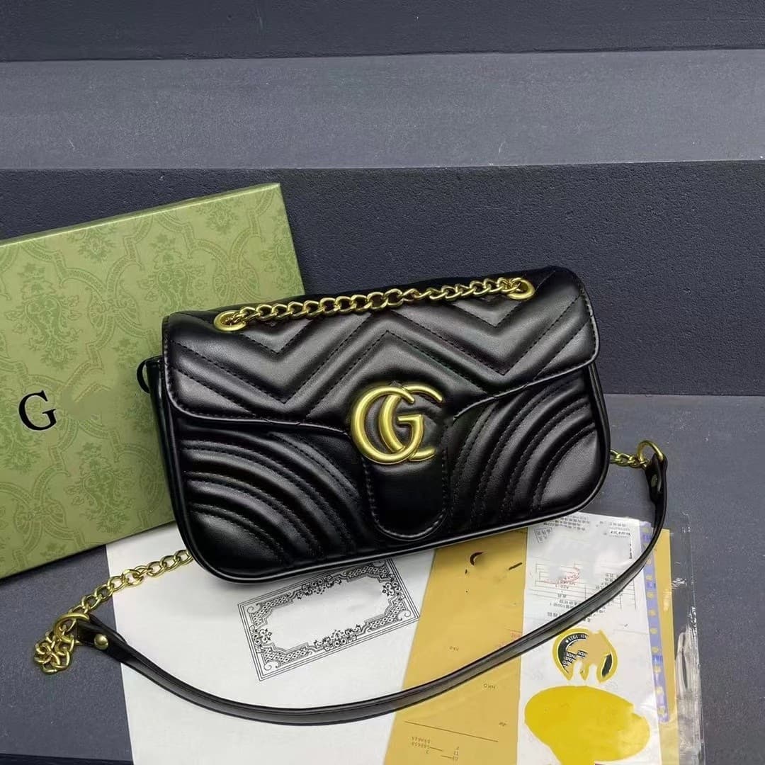 Double G Bag Women's Gucci Classic Chanel-style Diamond Quilted Chain Bag High-end Fashion Shoulder Crossbody Bag