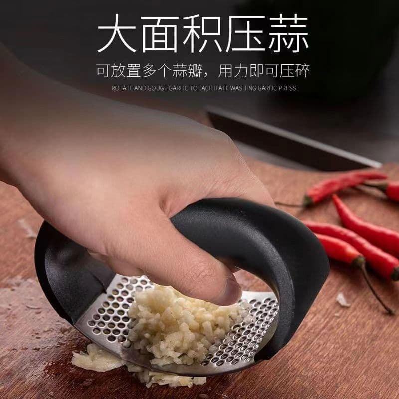 Thickened Stainless Steel Garlic Press Home Use Garlic Clip Masher Kitchen Tool Grinder Large Capacity Durable