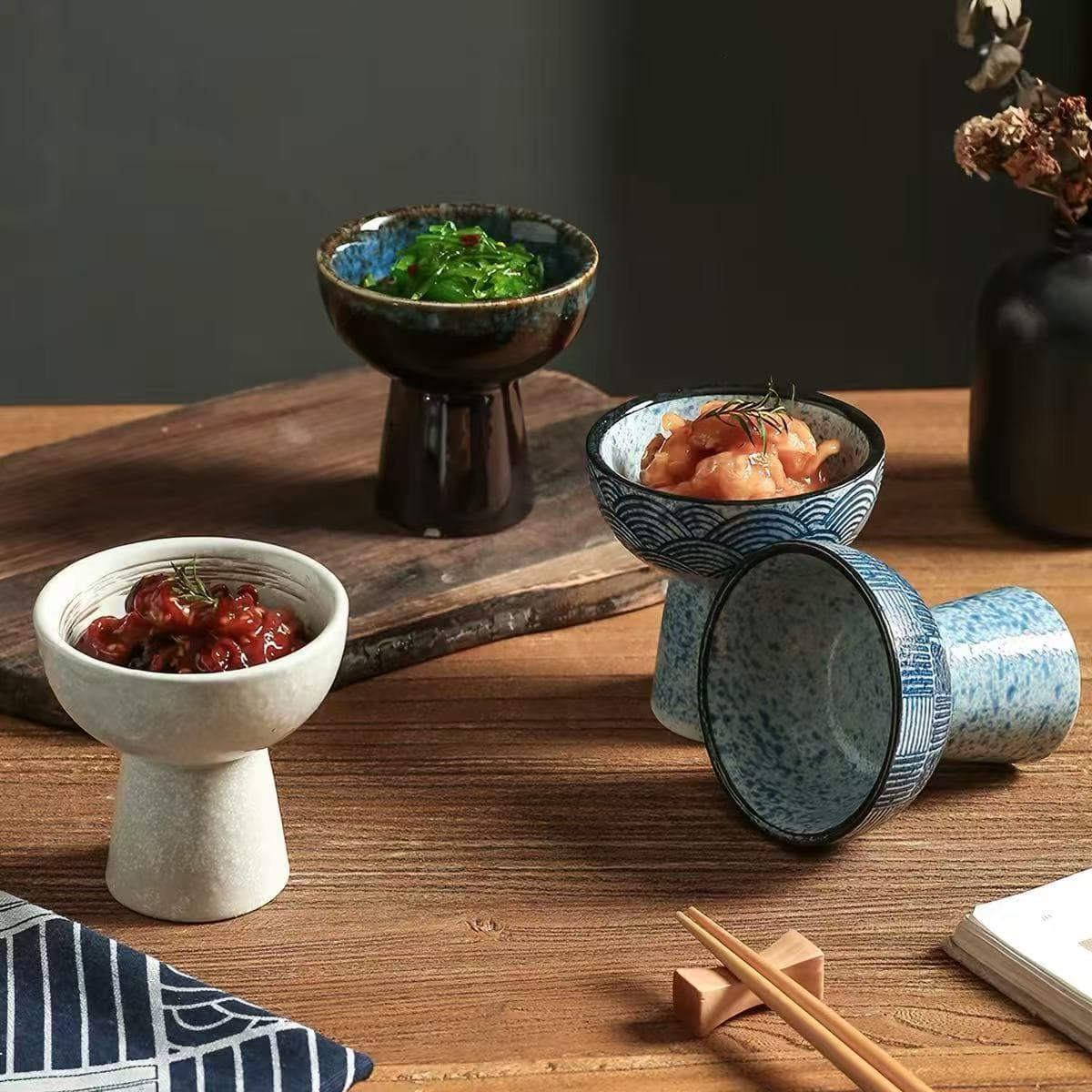 Japanese Retro Ceramic Ice Cream Cup High-Appearance Personalized Ice Cream Cup Creative Plating Dessert Pastry Plate Restaurant Home Use