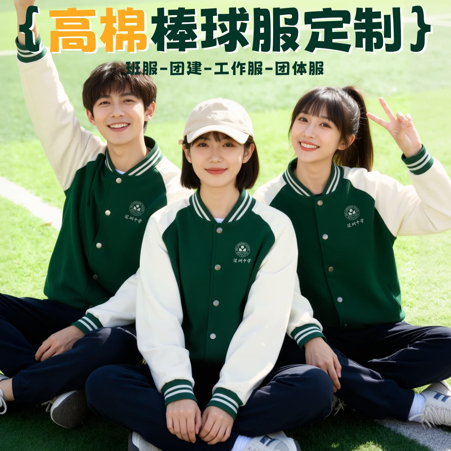 Heavyweight baseball jacket custom trendy brand color-blocked outerwear student class uniform sports meet school anniversary alumni gathering clothing