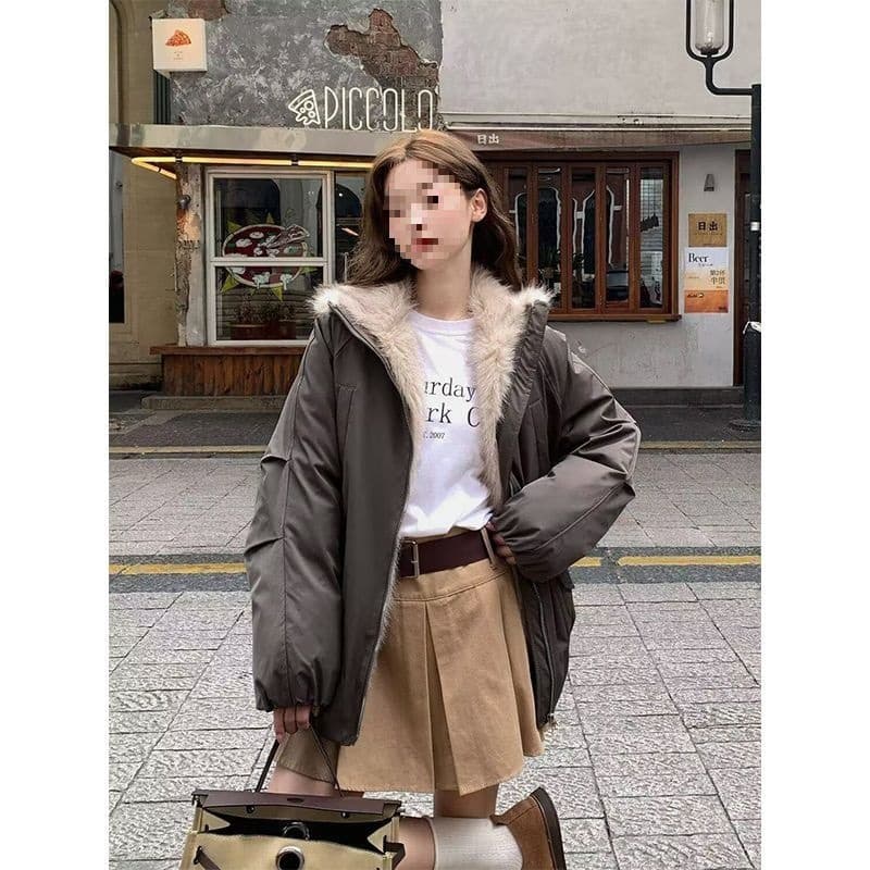 Maternity Wear American Style Workwear Cotton Jacket, Winter New Style Extremely Good-Looking Warm Fleece-Lined Thick Winter Cotton Coat
