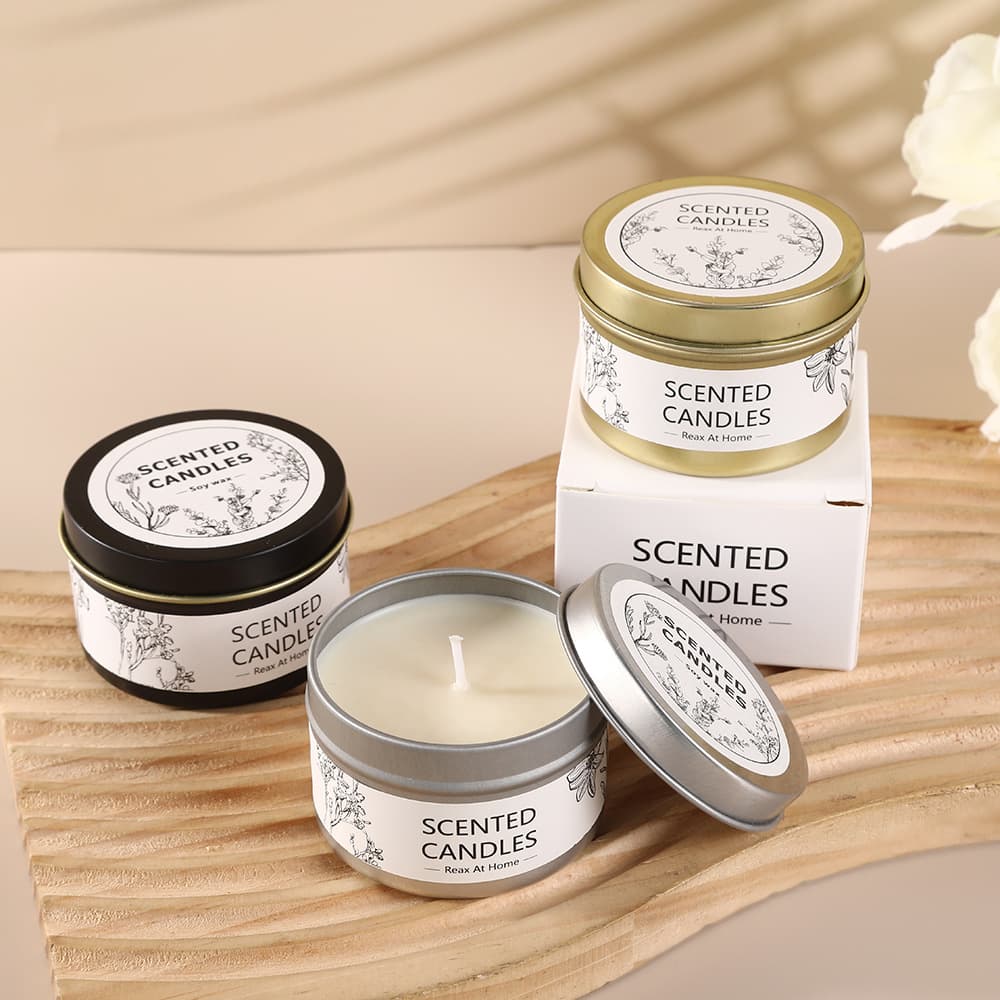 Creative Tin Can SPA Essential Oil Candle Aromatherapy Candle Home Soy Wax Scented Tin Can Gift Wholesale F