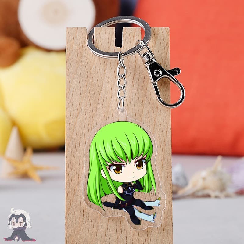 Anime Peripheral Code Geass Lelouch of the Rebellion Acrylic Keychain C.C. Transparent School Bag Pendant
