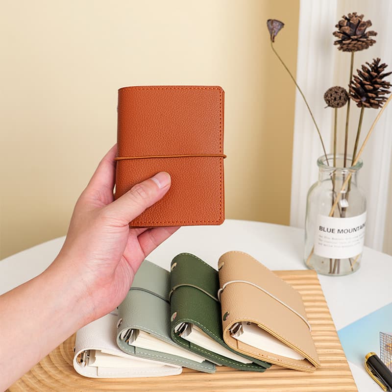 Spot new m5 notebook mini ledger portable notepad soft leather loose-leaf strap book portable ledger