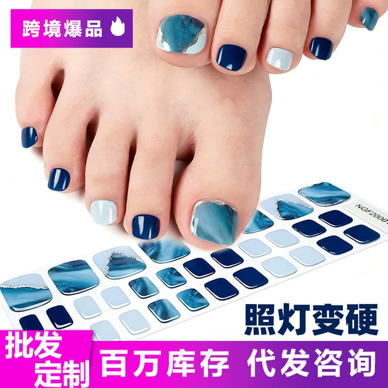Wholesale Foot Nail Stickers, Gel Light-Curing Toenail Stickers, Marble Pattern Nail Polish Gel, Toenail Stickers, Gel Nail Art Stickers