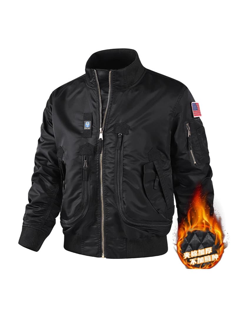 Autumn and winter flight jacket men's ma-1 loose large size thickened windproof jacket stand collar baseball uniform men's winter clothing American style