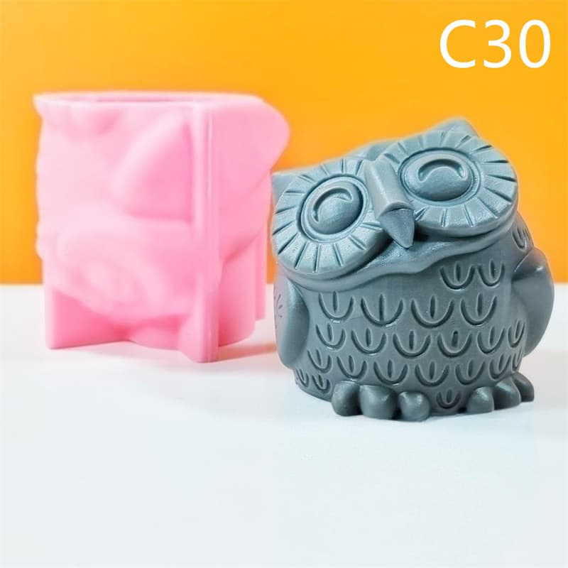 Cartoon 3D Owl Silicone Mold Handmade DIY Aromatherapy Candle/Plaster Decoration Figurine Mold C30