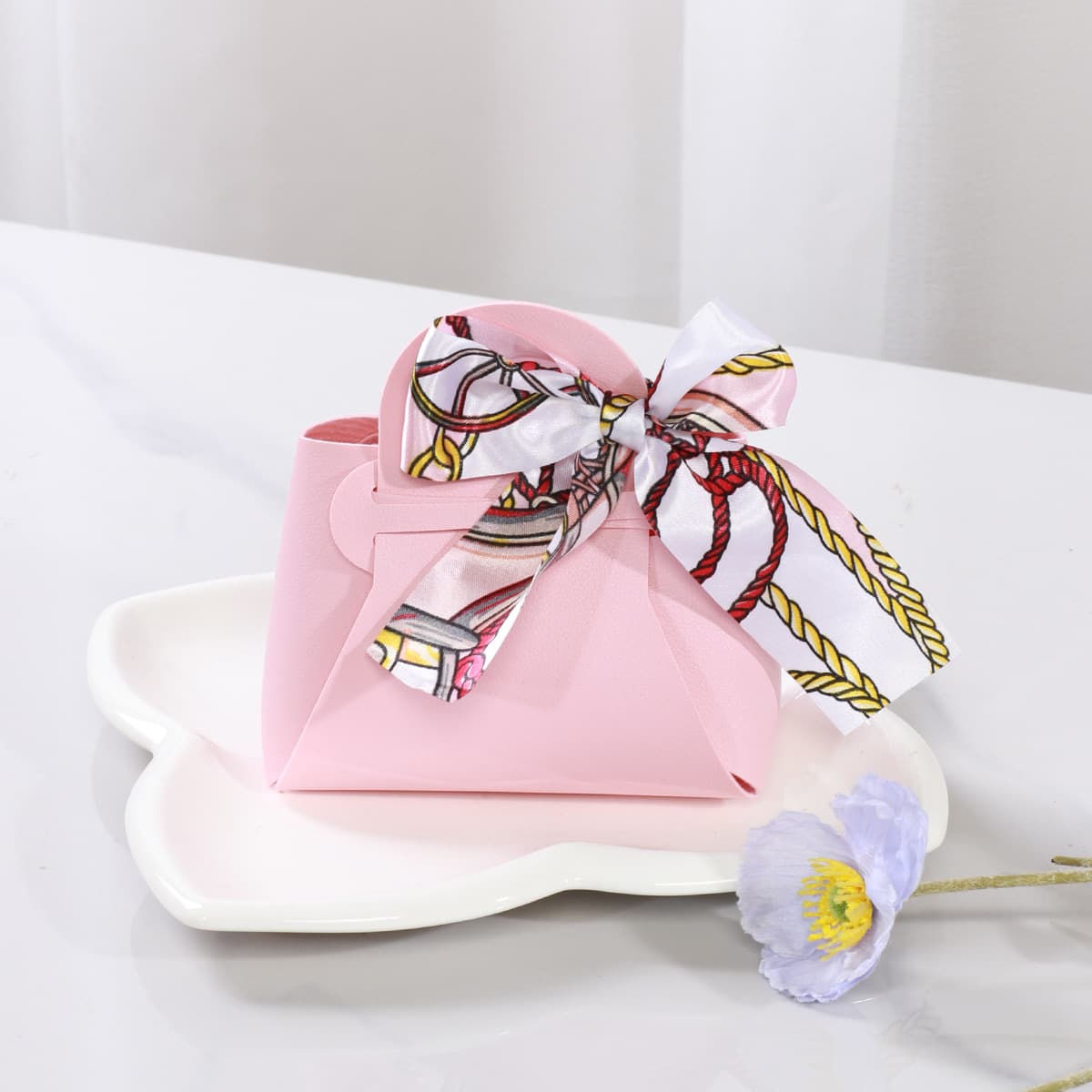 Large Handbag Candy Bag Leather Wedding Favor Bag Premium Leather Candy Pouch Empty Box