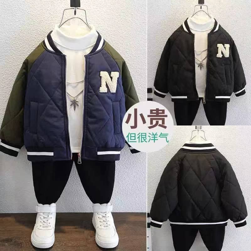 Boys' Jacket Spring and Autumn Thin Cotton Coat 2024 New Children's Clothing Baby Clothes Autumn Outfit Children's Padded Baseball Jacket