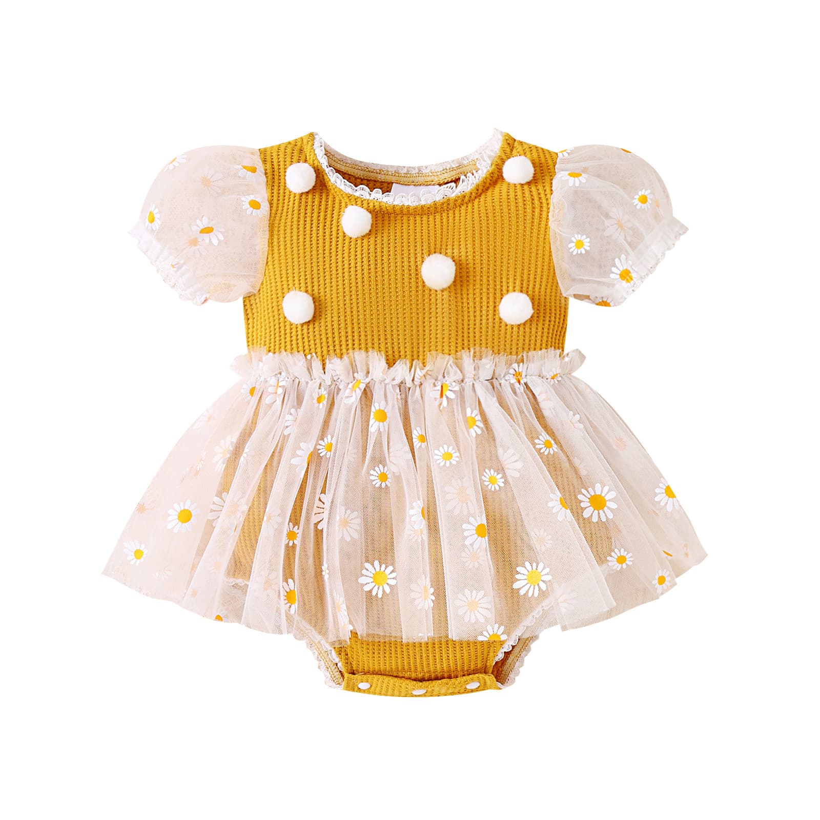 Girls Ribbed Bodysuit Tulle Dress Set, New for Amazon Cross-Border European and American Markets