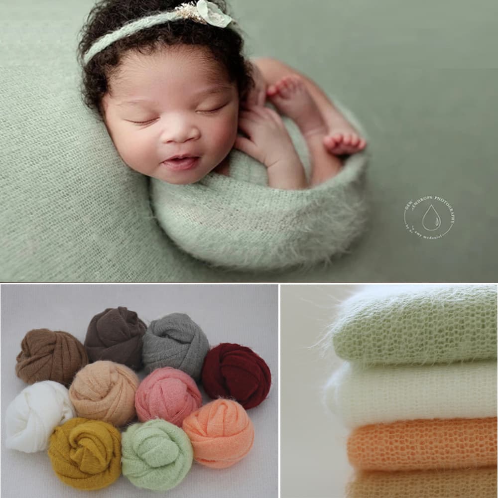 Cross-border Newborn Photography Outfit Baby Photo Cute Shape Wrap Mohair Knit Swaddle Blanket
