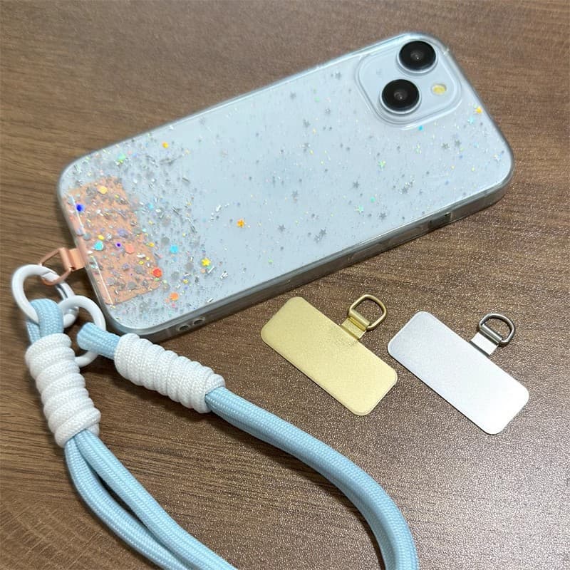 Factory Direct High-End Ultra-Thin Stainless Steel Phone Lanyard Clip Metal Hanging Chain Phone Shim Anti-Loss Patch