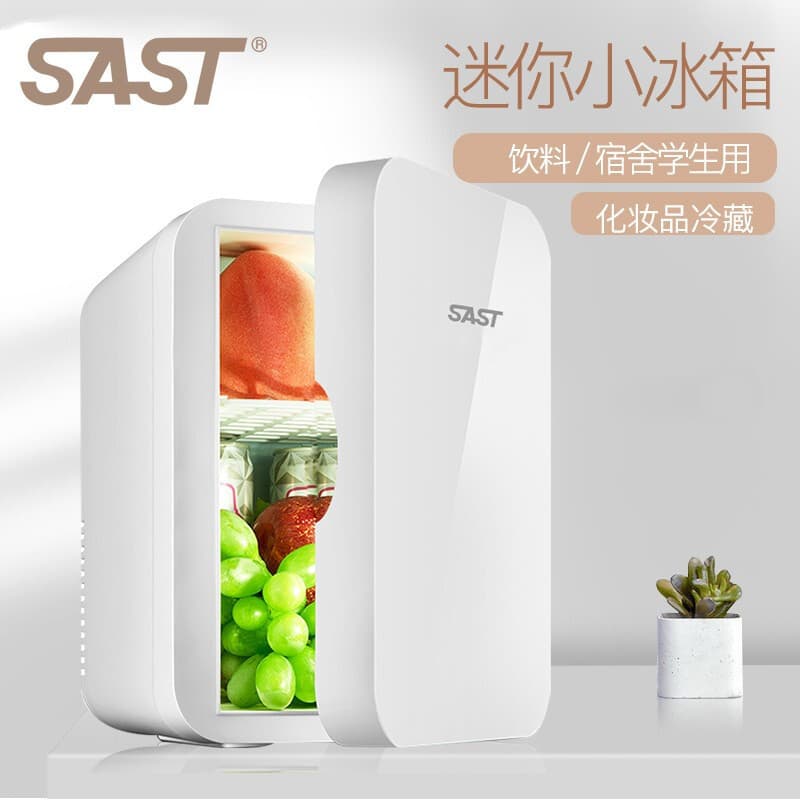 SAST8L Mini Fridge Car Refrigerator Cosmetic Mask Cold Storage Student Dorm Fridge Breast Milk Cold Storage