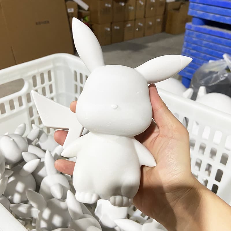 Fluid white embryo Pikachu handmade creative diy resin crafts ornaments violent bear internet celebrity home