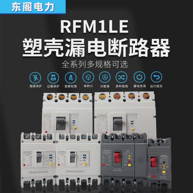 Dongge RFM1LE-125 Molded Case Earth Leakage Protection Circuit Breaker 4P Three-Phase Four-Wire 4300 250A 400A