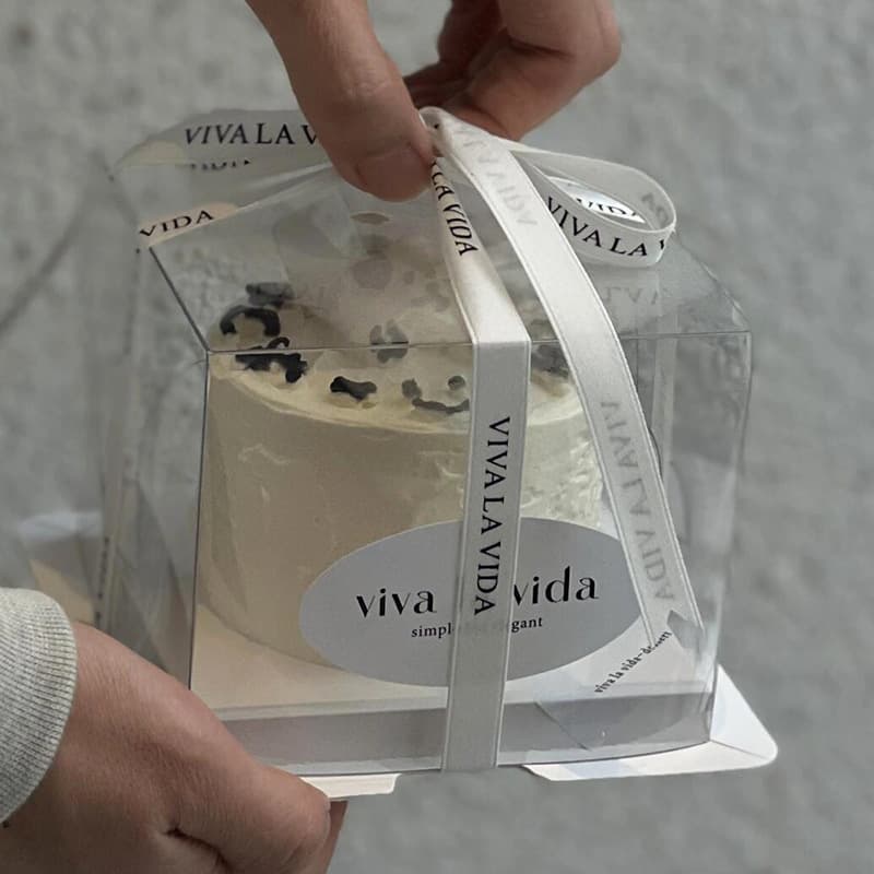 Transparent Cake Box Small 3inch Single Layer Heightened Two-In-One Baking Packaging Birthday Small Cake Box Wholesale Printing