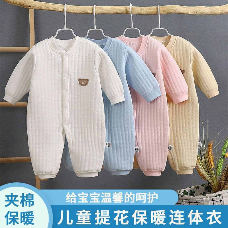 Baby Winter Fall Suit Newborn Romper Warm Cotton Pajamas 0-1 Year Boy Autumn Bodysuit