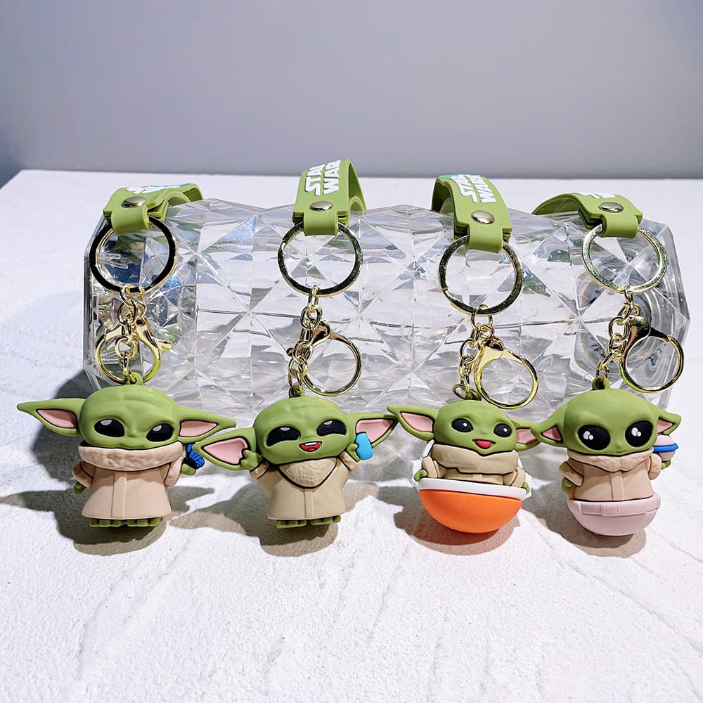 Silicone Star Wars Wholesale Accessories Pendant Machine Doll The Mandalorian Cute Yoda Glue Keychain