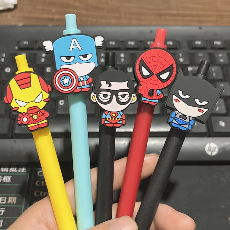 Marvel Spider-Man Gel Pen Avengers Click Pen Elementary School Boy Gift Superman Captain America.