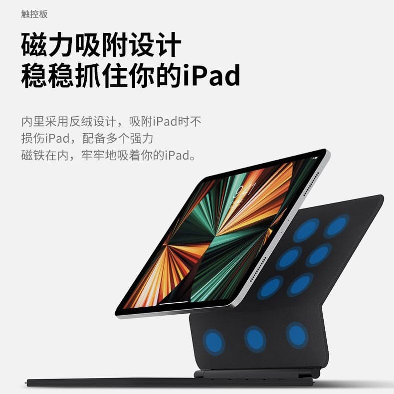 Magic Keyboard for iPad Pro 11 Tablet, Magnetic Floating Bluetooth Touchpad Case with Stand, Compatible with Apple 10.9